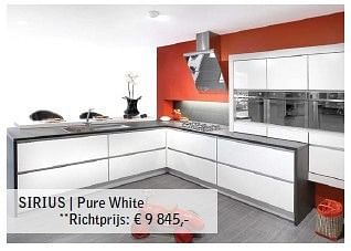 Promoties Sirius pure white - Huismerk - Dovy Keukens - Geldig van 01/07/2012 tot 31/08/2012 bij Dovy Keukens