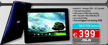 Promoties Tablet tf300 tf300t1k136 - Asus - Geldig van 01/07/2012 tot 31/07/2012 bij Exellent