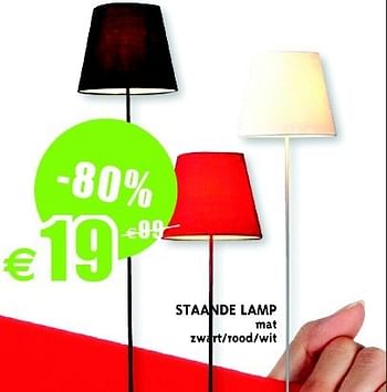 Promoties Staande lamp - Huismerk - Belgica - Geldig van 01/07/2012 tot 31/07/2012 bij Belgica Meubelen