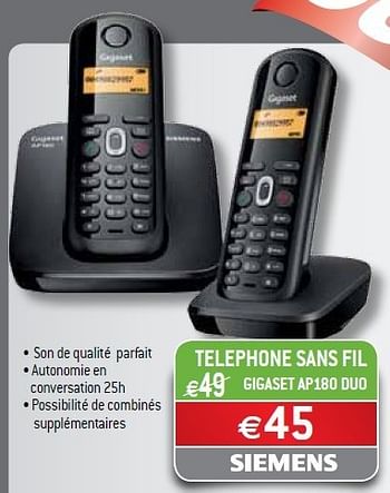 Téléphone sans fil GIGASET A605A Duo Noir