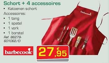 Promoties Schort + 4 accessoires - Barbecook - Geldig van 02/07/2012 tot 28/07/2012 bij Group Meno