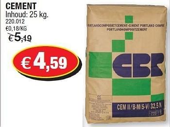 Promoties Cement - CBR - Geldig van 04/07/2012 tot 15/07/2012 bij Hubo