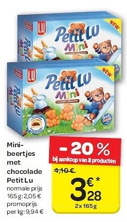 Promoties Minibeertjes met chocolade petit lu - Lu - Geldig van 04/07/2012 tot 16/07/2012 bij Carrefour