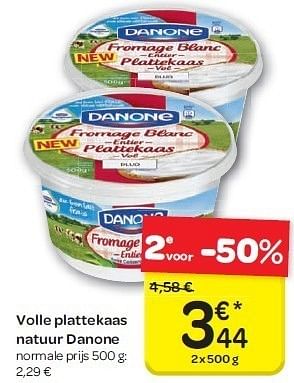 Promoties Volle plattekaas natuur danone - Danone - Geldig van 04/07/2012 tot 16/07/2012 bij Carrefour