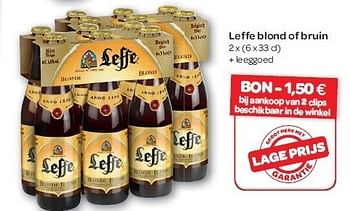 Promoties Leffe blond of bruin - Leffe - Geldig van 04/07/2012 tot 16/07/2012 bij Carrefour