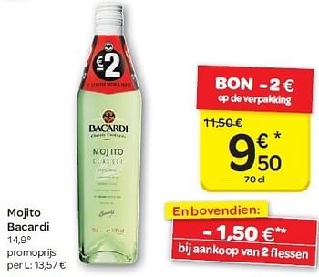 Promoties Mojito bacardi - Bacardi - Geldig van 04/07/2012 tot 16/07/2012 bij Carrefour