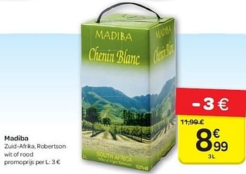 Promotions Madiba - Vins blancs - Valide de 04/07/2012 à 16/07/2012 chez Carrefour