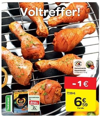 Promoties Gemarineerde kippenbouten - Huismerk - Carrefour  - Geldig van 04/07/2012 tot 09/07/2012 bij Carrefour