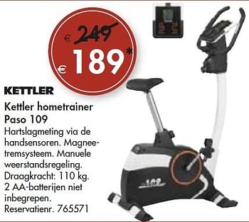 Promoties Kettler hometrainer paso 109 - Kettler - Geldig van 04/07/2012 tot 17/07/2012 bij Colruyt