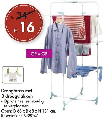 Promotions Droogtoren met 3 droogvlakken - Produit maison - Colruyt - Valide de 04/07/2012 à 17/07/2012 chez Colruyt