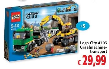 Stout Mens Nevelig Lego Lego city 4203 graafmachinetransport - Promotie bij Colruyt