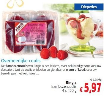 Ringis Ringis Frambozencoulis Promotie Bij Colruyt