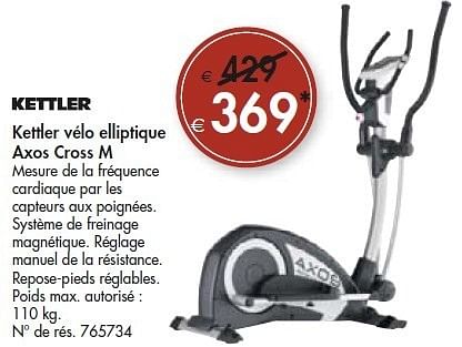 Vélo elliptique kettler axos best sale cross m