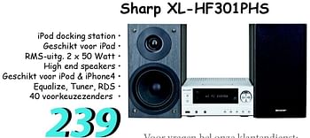 Promoties Sharp xl-hf301phs ipod docking station - Sharp - Geldig van 05/07/2012 tot 31/07/2012 bij Elektro Koning