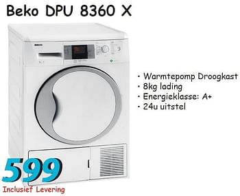 Promoties Beko dpu 8360 x warmtepomp droogkast - Beko - Geldig van 05/07/2012 tot 31/07/2012 bij Elektro Koning
