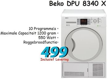 Promoties Beko dpu 8340 x - Beko - Geldig van 05/07/2012 tot 31/07/2012 bij Elektro Koning