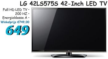 Promoties Lg 42ls575s 42-inch led tv - LG - Geldig van 05/07/2012 tot 31/07/2012 bij Elektro Koning