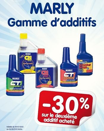 Promotions Marly gamme d’additifs - Marly - Valide de 09/07/2012 à 08/08/2012 chez Auto 5