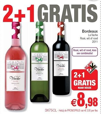 Promoties Bordeaux la vache - Rode wijnen - Geldig van 10/07/2012 tot 15/07/2012 bij Intermarche