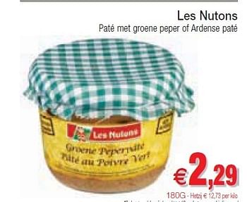 Promotions Les nutons paté met groene peper of ardense paté - Les Nutons - Valide de 10/07/2012 à 15/07/2012 chez Intermarche