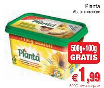 Promotions Planta vlootje margarine - Planta - Valide de 10/07/2012 à 15/07/2012 chez Intermarche