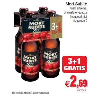 Promoties Mort subite kriek extrême - Mort Subite - Geldig van 10/07/2012 tot 15/07/2012 bij Intermarche