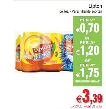 Promotions Lipton ice tea - Lipton - Valide de 10/07/2012 à 15/07/2012 chez Intermarche