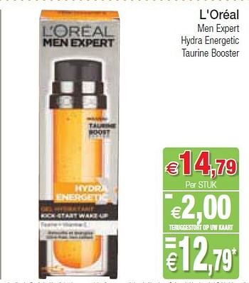 Promoties L`oréal men expert hydra energetic taurine booster - L'Oreal Paris - Geldig van 10/07/2012 tot 15/07/2012 bij Intermarche