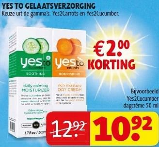 Promoties Yes to gelaatsverzorging - YesTo - Geldig van 10/07/2012 tot 22/07/2012 bij Kruidvat
