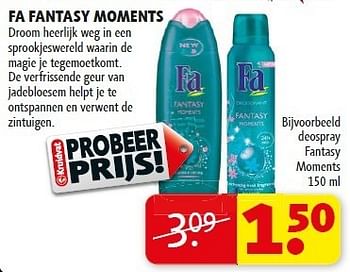 Promoties Fa fantasy moments deospray - Fa - Geldig van 10/07/2012 tot 22/07/2012 bij Kruidvat