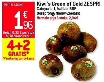 Promoties Kiwi`s green of gold zespri - Zespri - Geldig van 11/07/2012 tot 17/07/2012 bij Match Food & More