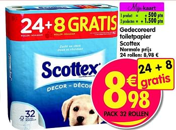 Promoties Gedecoreerd toiletpapier scottex - Scottex - Geldig van 11/07/2012 tot 17/07/2012 bij Match