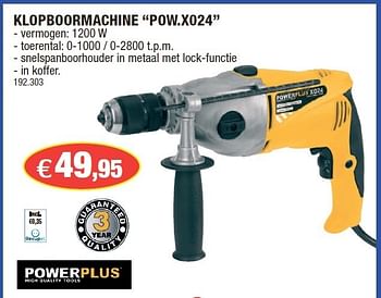 Promoties Klopboormachine pow.x024 - Powerplus - Geldig van 11/07/2012 tot 22/07/2012 bij Hubo