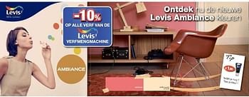 Promoties -10% op alle verf van de levis verfmachine - Levis - Geldig van 11/07/2012 tot 22/07/2012 bij Hubo