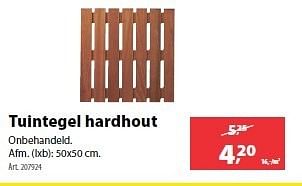 Promotions Tuintegel hardhout - Produit maison - Gamma - Valide de 11/07/2012 à 23/07/2012 chez Gamma