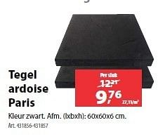 Promotions Tegel ardoise paris - Produit maison - Gamma - Valide de 11/07/2012 à 23/07/2012 chez Gamma
