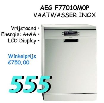 Promoties Aeg f77010m0p vaatwasser inox - AEG - Geldig van 12/07/2012 tot 05/08/2012 bij Elektro Koning