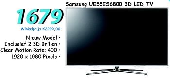 Promoties Samsung ue55es6800 3d led tv - Samsung - Geldig van 12/07/2012 tot 05/08/2012 bij Elektro Koning