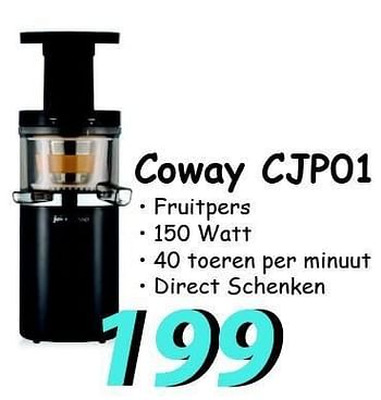 Promotions Coway cjp01 - Coway - Valide de 12/07/2012 à 05/08/2012 chez Elektro Koning