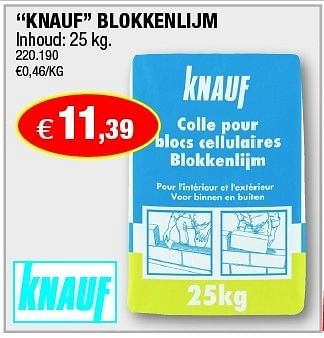 Promoties Knauf blokkenlijm - Knauf - Geldig van 18/07/2012 tot 05/08/2012 bij Hubo