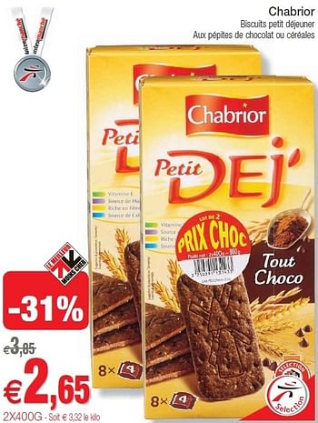 Chabrior Chabrior Biscuits Petit Dejeuner En Promotion Chez Intermarche