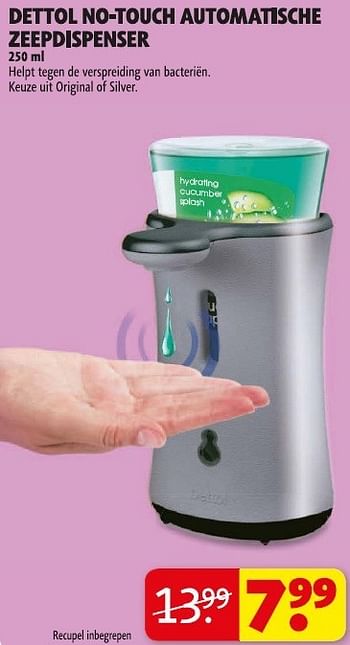 Verdeelstuk Veel gevaarlijke situaties Veranderlijk Dettol Dettol no-touch automatische zeepdispenser - Promotie bij Kruidvat