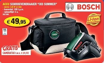 Promoties Bosch accu schroevendraaier ixo summer - Bosch - Geldig van 25/07/2012 tot 05/08/2012 bij Hubo