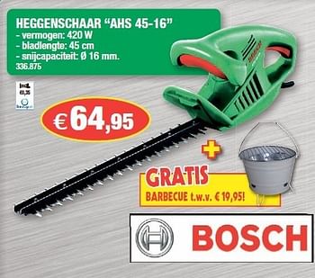 Promoties Bosch heggenschaar ahs 45-16 - Bosch - Geldig van 25/07/2012 tot 05/08/2012 bij Hubo