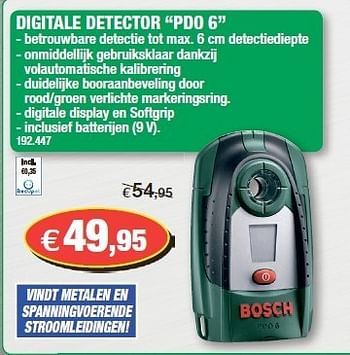 Promoties Bosch digitale detector pdo 6 - Bosch - Geldig van 25/07/2012 tot 05/08/2012 bij Hubo