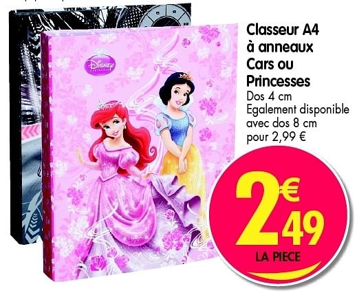 Classeur A4 Princesse Disney 34 CM 
