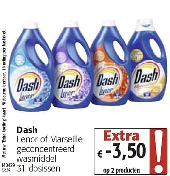 Promo Dash & lenor lessive liquide 2 en 1 chez Colruyt