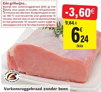 Promoties Varkensruggebraad zonder been - Huismerk - Champion - Geldig van 01/08/2012 tot 07/08/2012 bij Champion