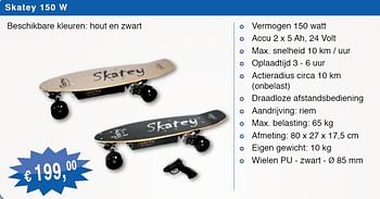 Promoties Skatey 150 w - Skatey.nl - Geldig van 06/08/2012 tot 30/11/2012 bij Distrisales