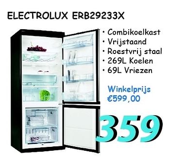 Promotions Electrolux erb29233x combikoelkast - Electrolux - Valide de 07/08/2012 à 09/09/2012 chez Elektro Koning